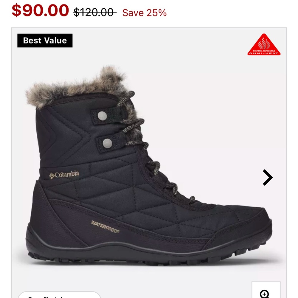 NWT Columbia winter boots Minx Shorty III Women’s